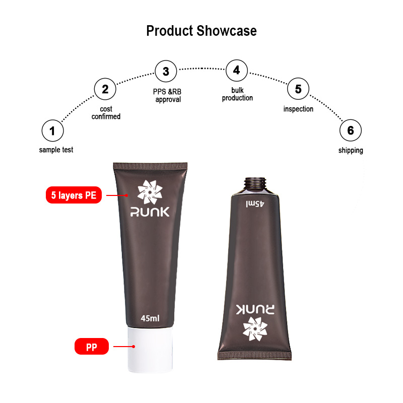 Brown face cleanser tube