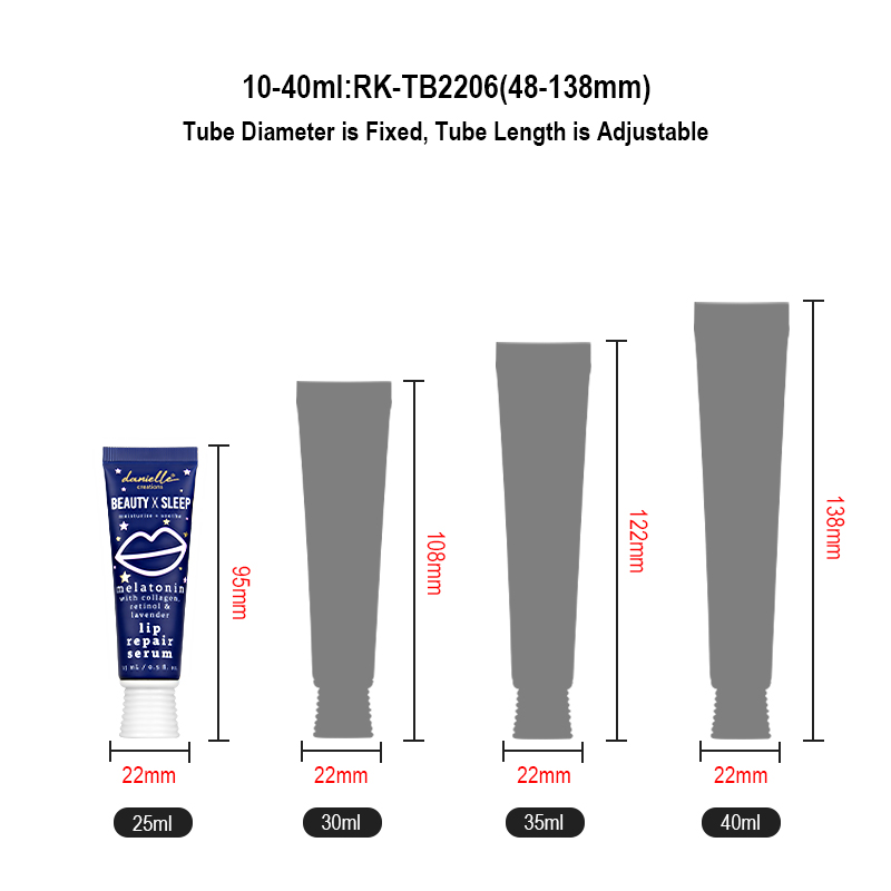 Runk cosmetic tube size