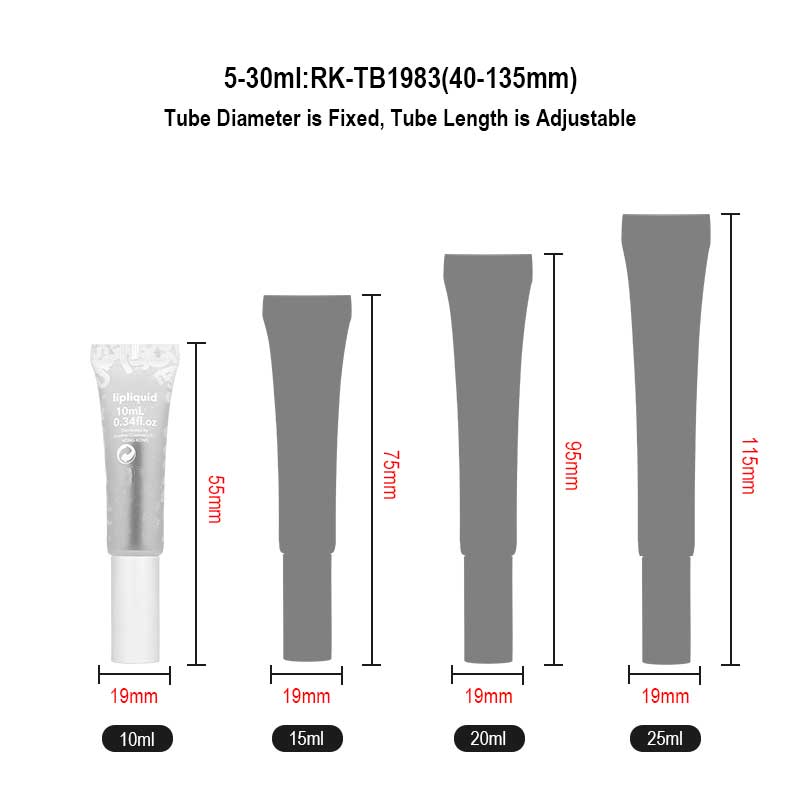 Runk cosmetic tube size