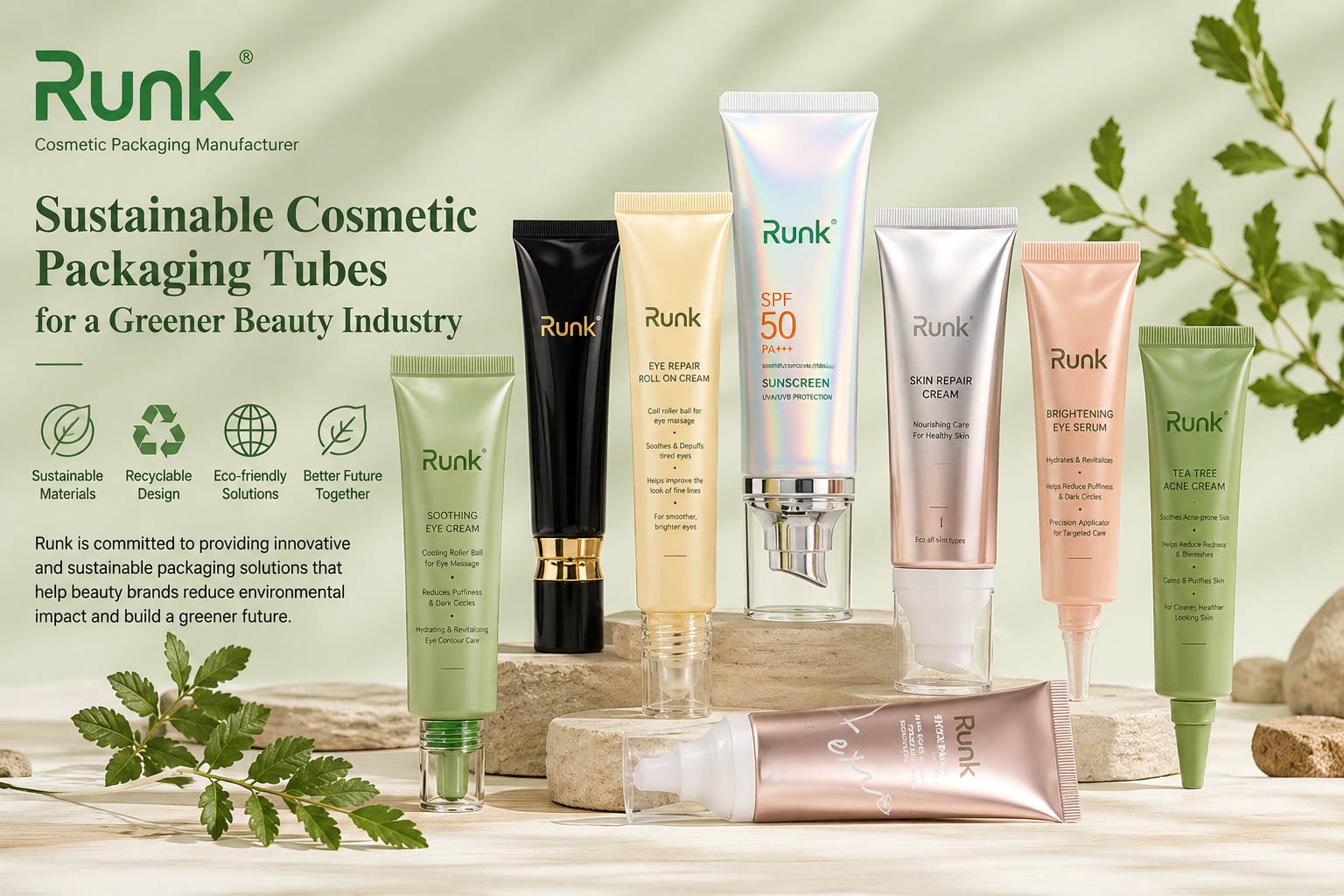 Runk Factory: tubetti per imballaggi cosmetici sostenibili per un'industria della bellezza più ecologica.