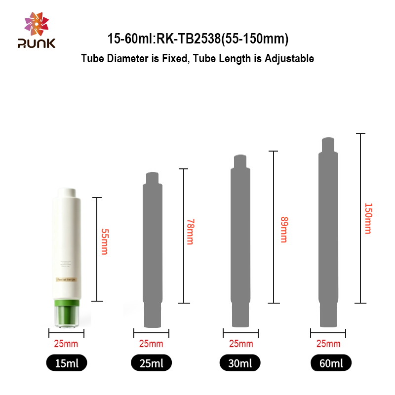 Runk cosmetic tube size